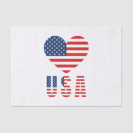 USA Flag Herzstrebpapier für festes Geschenk Wrap Seidenpapier