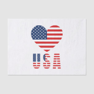 USA Flag Herzstrebpapier für festes Geschenk Wrap Seidenpapier