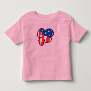 USA Flag Hibisken Säugling & Kleinkind T - Shirt