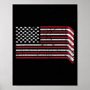 USA Flag Hockey hält amerikanischen Stolz 4. Juli  Poster
