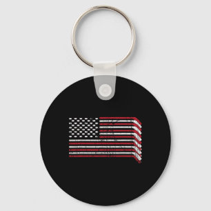 USA Flag Hockey hält amerikanischen Stolz 4. Juli  Schlüsselanhänger