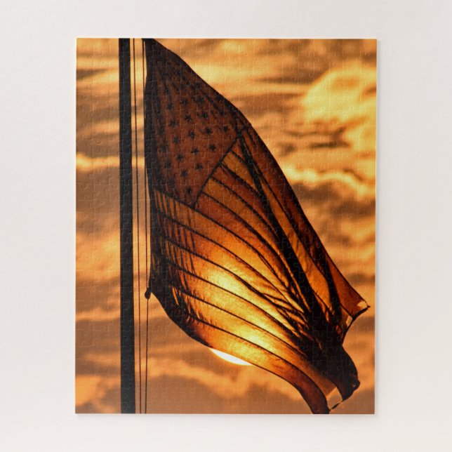 USA Flag im Sunset - 16x20 - 520 Stk. Puzzle (Vertikal)