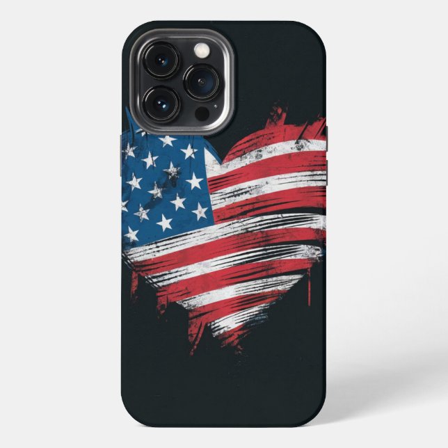 USA Flag iPhone Case 13 Pro Max Hülle (Rückseite)