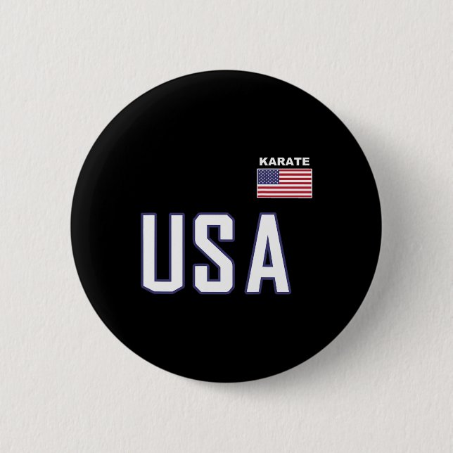 Usa Flag Karate Cool Team Equipment Martial Arts Button (Vorderseite)