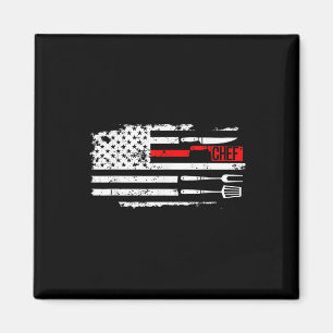 Usa Flag Koch Knife Grillen Kooking Funny Job Gebu Magnet