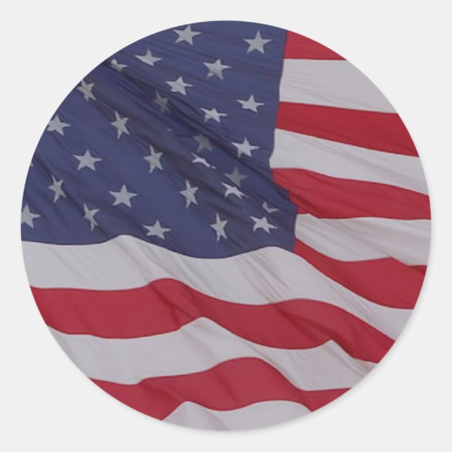 usa Flag - lang kann es winken Runder Aufkleber (Vorderseite)