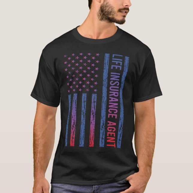 USA Flag Life Insurance Agent T-Shirt (Vorderseite)