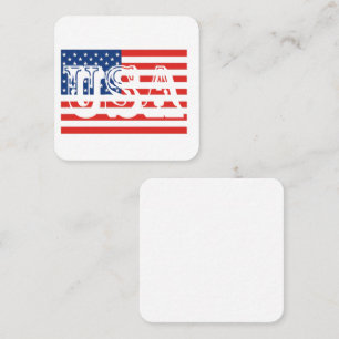 USA Flag Mark Quadratische Visitenkarte