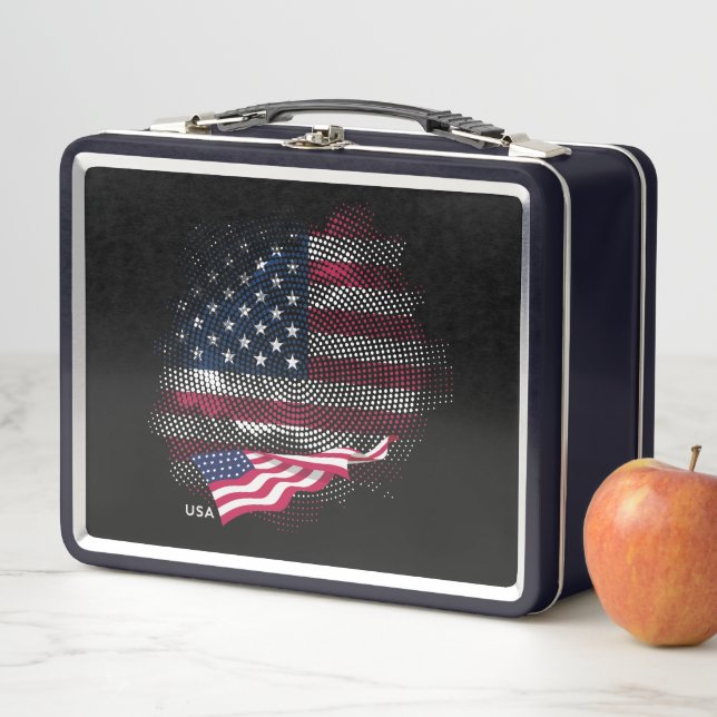 USA flag Metall Brotdose (Beispiel)