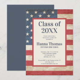 USA Flag Militärischer Patriotischer Vintager Absc Einladung