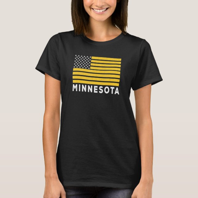 USA Flag Minnesota Purple & Yellow Minnesota Ameri T-Shirt (Vorderseite)