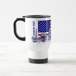 USA Flag Monument Illustration Souvenir Reisebecher