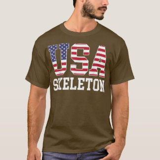 USA Flag Musher American USA Skeleton T-Shirt