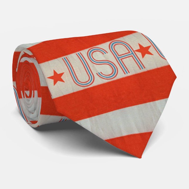 USA Flag Necktie Krawatte (Gerollt)