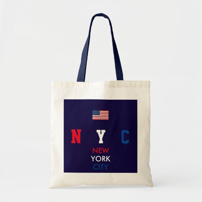 USA flag New York personalized initials/name Tragetasche (Vorne)