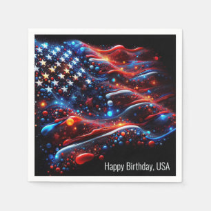 USA Flag Paint Spritzer 4. Juli Serviette