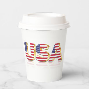USA Flag Paper Cups Pappbecher