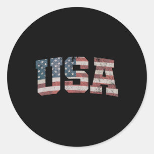 USA Flag Patriotic 4. Juli Amerika Runder Aufkleber