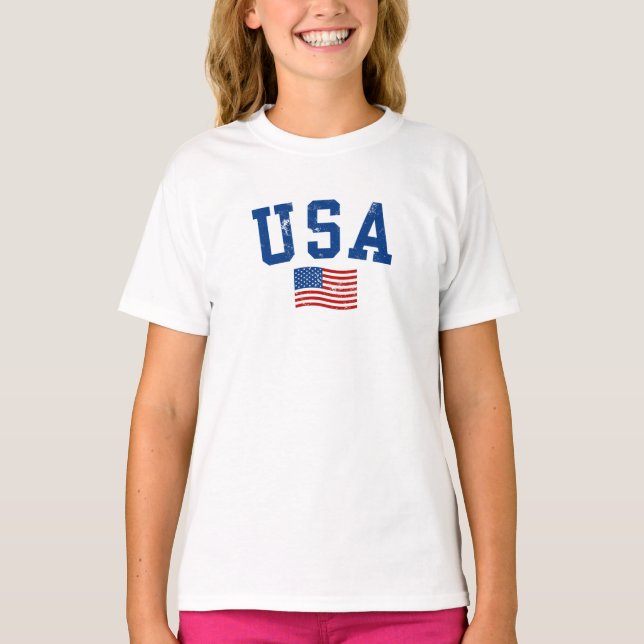 USA Flag Patriotic 4. Juli T-Shirt (Vorderseite)