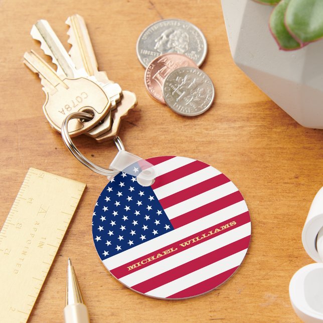 USA Flag Patriotic American 4. Juli Schlüsselanhän Schlüsselanhänger (USA Flag Patriotic American 4th of July Keychain)
