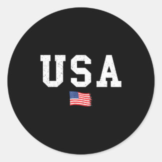 Usa flag patriotic american flag 4th of july men runder aufkleber