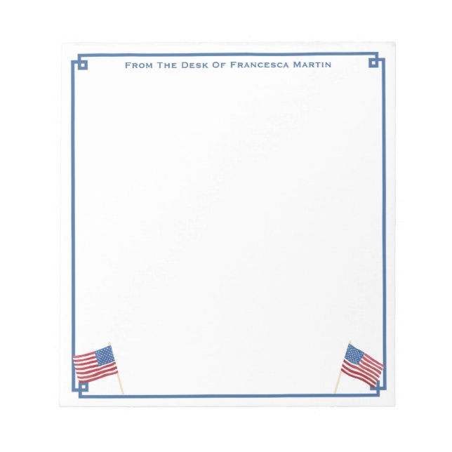USA Flag Patriotic American Personalisiert Notizblock (Vorderseite)