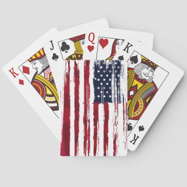 USA Flag Patriotic American Red White Blue Spielkarten (Rückseite)