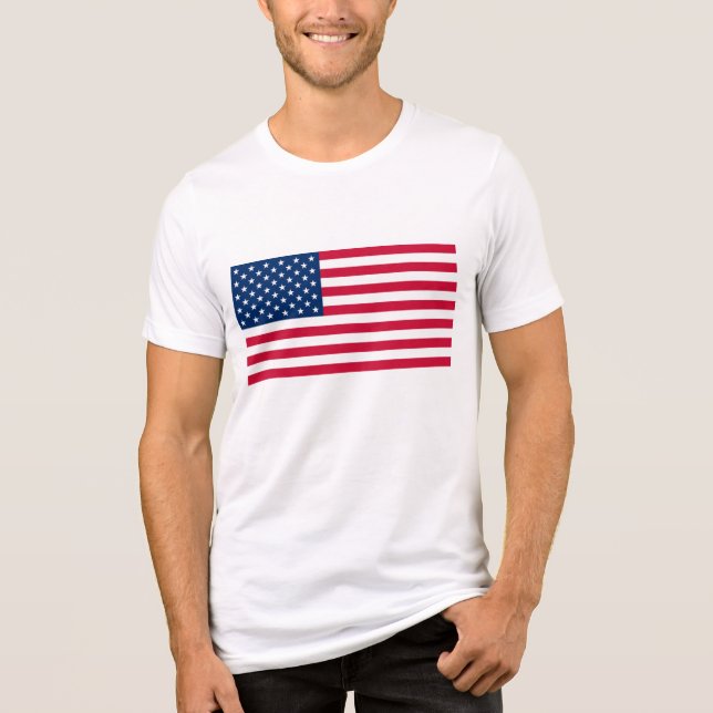USA Flag Patriotic American Tri-Blend Shirt (Vorderseite)