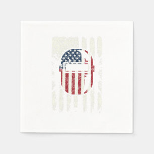 USA Flag Patriotic American Welder Welding Helmet Serviette