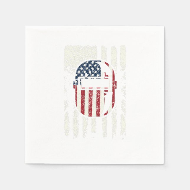 USA Flag Patriotic American Welder Welding Helmet Serviette (Vorderseite)