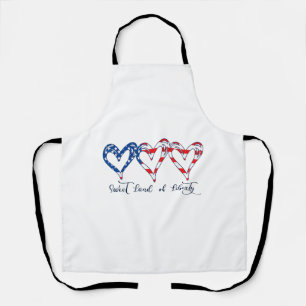 USA Flag Patriotic Hearts 4. Juli Sweet Land o Schürze
