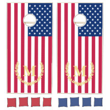 USA Flag Patriotic Mit Monogramm 4. Juli