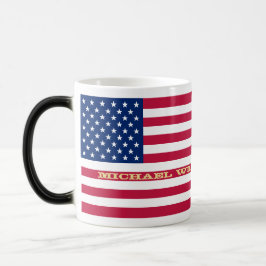USA Flag Patriotic Name Mit Monogramm Color Changi Verwandlungstasse