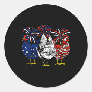 USA Flag Patriotisches Hühnchen Lover 4. Juli Runder Aufkleber