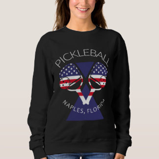 USA Flag Pickleball  Paddleball Naples Florida Sweatshirt