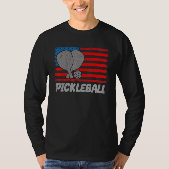USA Flag Pickleball Shirt Paddle Pickleball Player (Vorderseite)