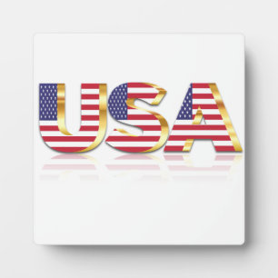 USA Flag Plaque USA Fotoplatte