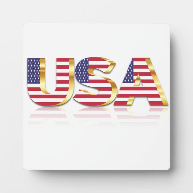 USA Flag Plaque USA Fotoplatte (Vorderseite)