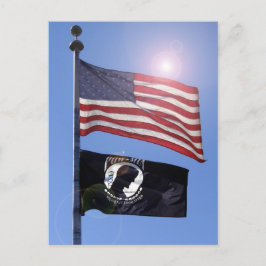 USA FLAG & POW MIA FLAG POSTKARTE