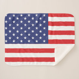 USA Flag Print Patriotic Sherpa Blanket Sherpadecke