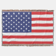 USA Flag Print Patriotic Throw Blanket