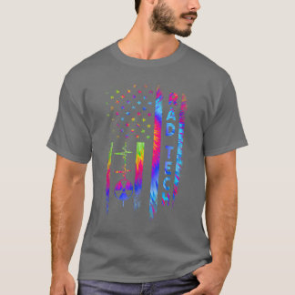 USA Flag Radiology Tech Krass Skeleton Thumb, XRay T-Shirt