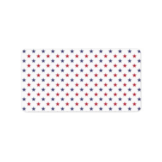 USA Flag Red and Flag Blue Stars Adressaufkleber