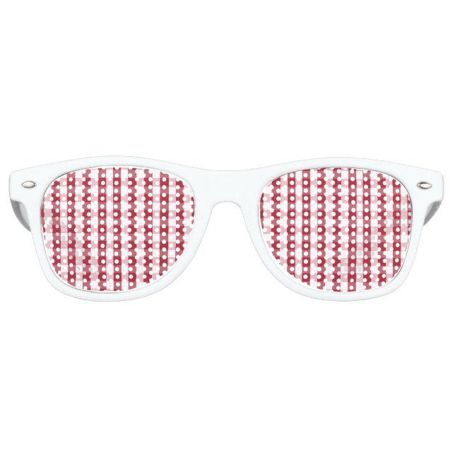 USA Flag Red and White Gingham Checked Sonnenbrille (Vorderseite)