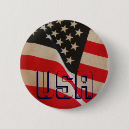 USA Flag Red White and Blue Button
