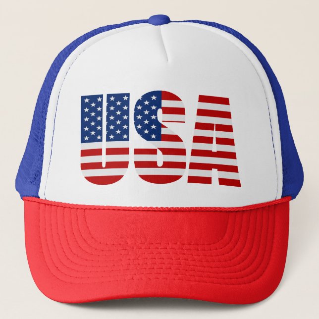 USA FLAG Red White & Blue Truckerkappe (Vorderseite)