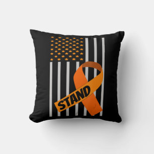 USA Flag Ribbon Leukemia Awareness Family Support Kissen