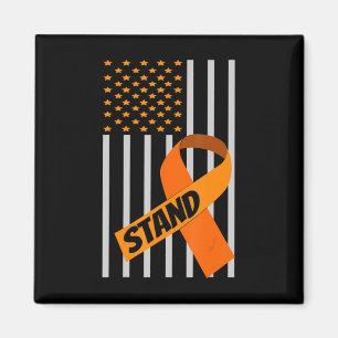 USA Flag Ribbon Leukemia Awareness Family Support Magnet