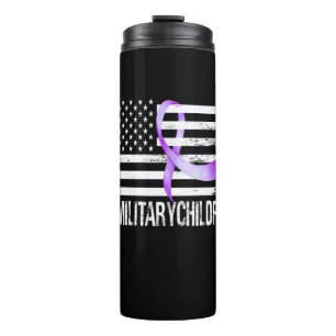 USA Flag Ribbon, Lila Up! T-Shirt für das Militär Thermosbecher
