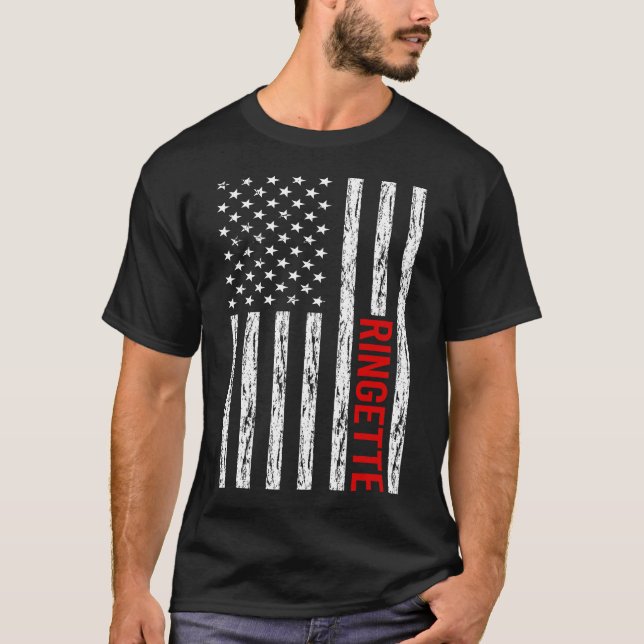 USA Flag Ringette T-Shirt (Vorderseite)